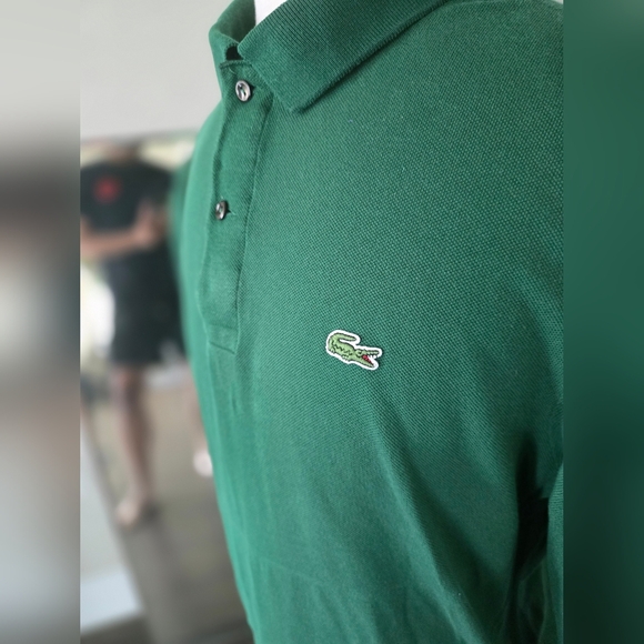 Men's XL Lacoste Long Sleeve Green Polo - Picture 4 of 5